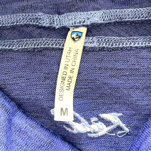 KUHL Women’s “Lea” Blue Purple Cowl Neck Tie Knit Pullover Kangaroo Pocket - Picture 3 of 16